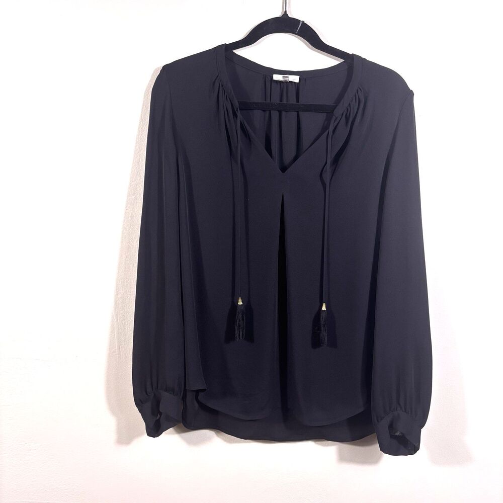 Joie Size M Womens Black 100% Silk Boho Blouse / Top - EUC